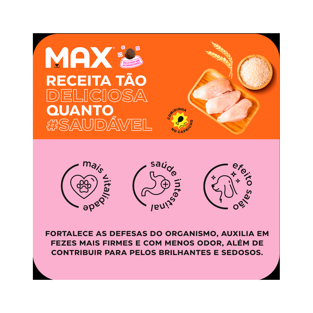 Ração Max para Cães Adultos de Porte Pequeno Sabor Frango e Arroz