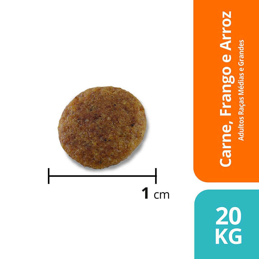 Ração Max para Cães Adultos de Porte Médio e Grande Sabor Carne, Frango e Arroz