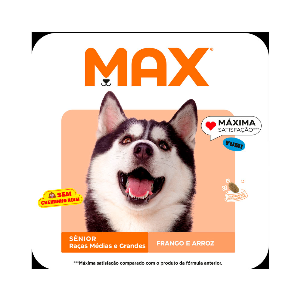 Ração Max para Cães Sênior de Porte Médio e Grande Sabor Frango e Arroz