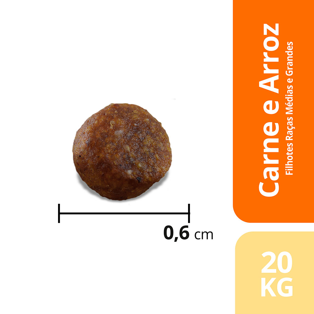 Ração Max para Cães Filhotes de Porte Médio e Grande Sabor Carne e Arroz