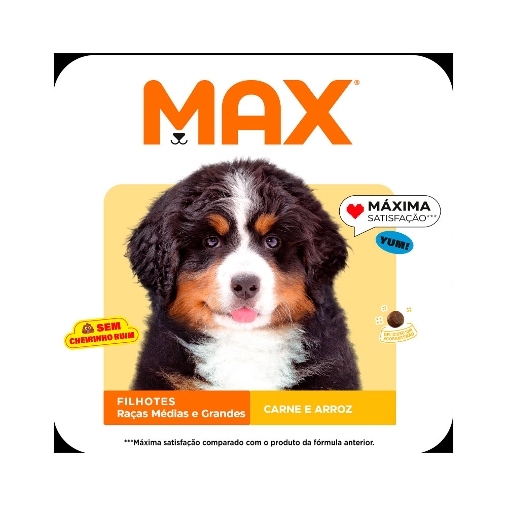 Ração Max para Cães Filhotes de Porte Médio e Grande Sabor Carne e Arroz