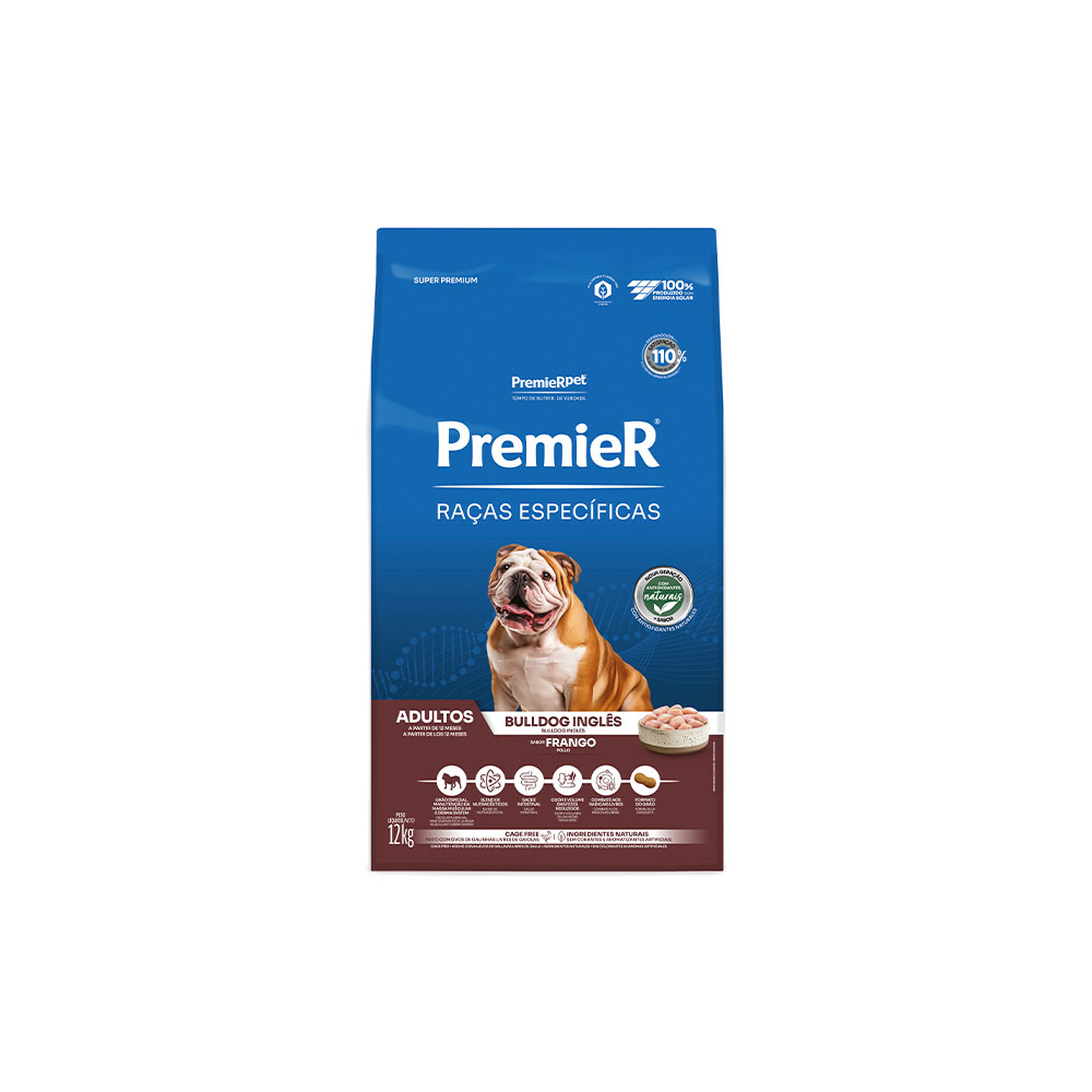 Ração Premier Raças Específicas Bulldog Inglês para Cães Adultos 12 kg Ração Premier Raças Específicas Bulldog Inglês para Cães Adultos 12 kg