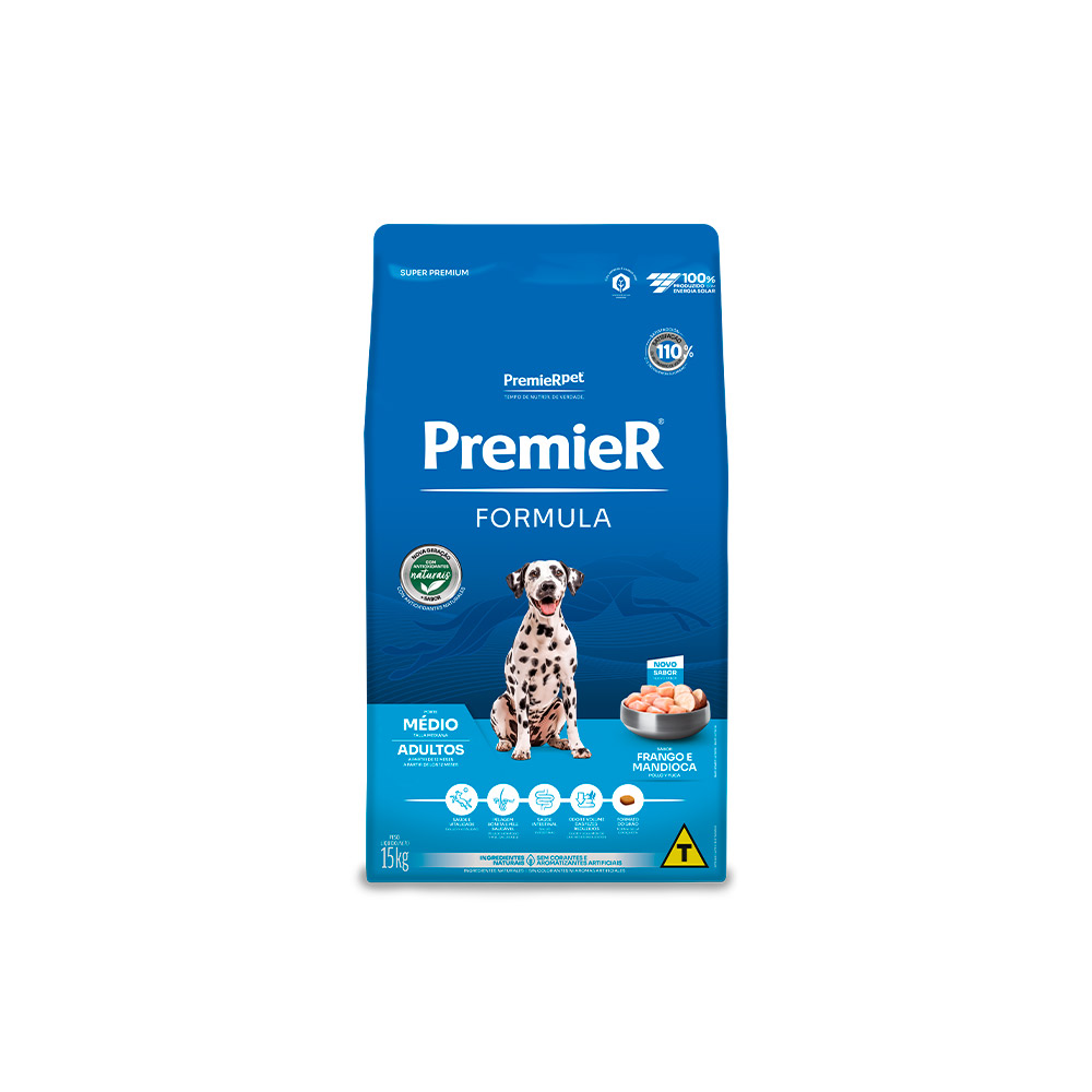 Ração Premier Fórmula para Cães Adultos de Raças Médias Sabor Frango