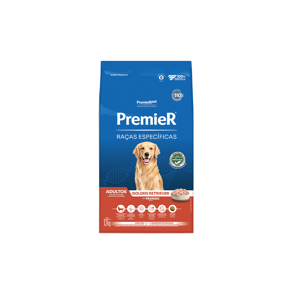 Ração Premier Raças Específicas Golden Retriever para Cães Adultos - 12kg