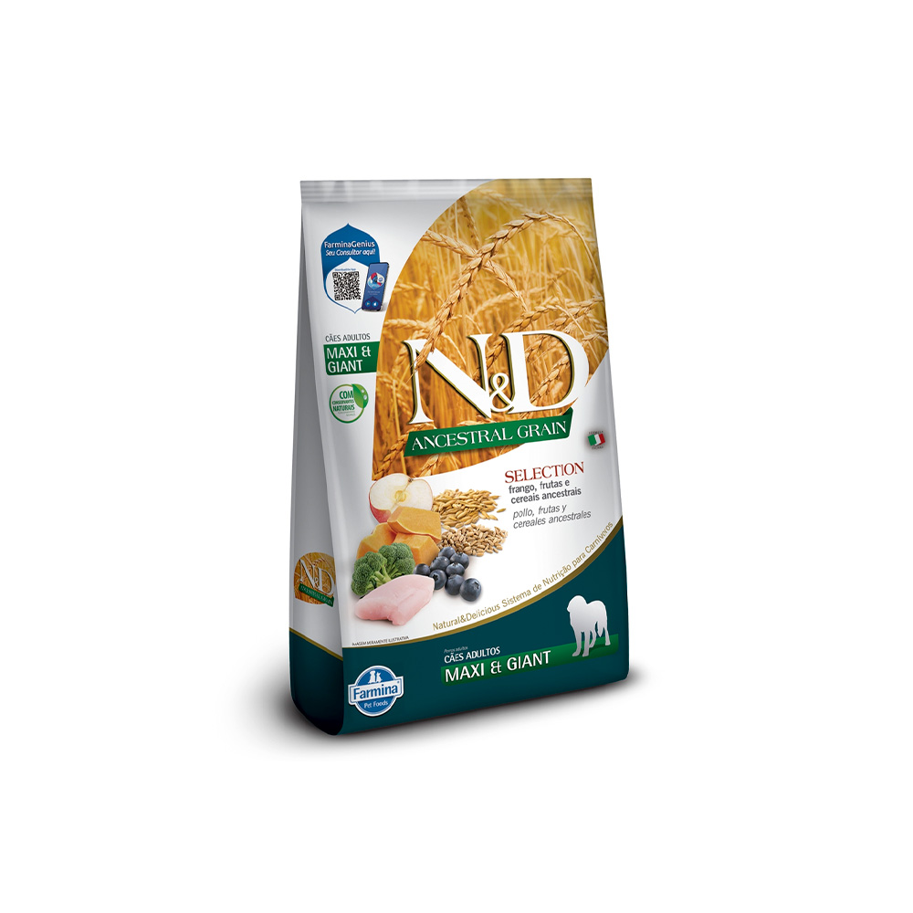Ração Farmina N&D Ancestral Selection para Cães Adultos de Raças Grandes Sabor Frango - 15kg