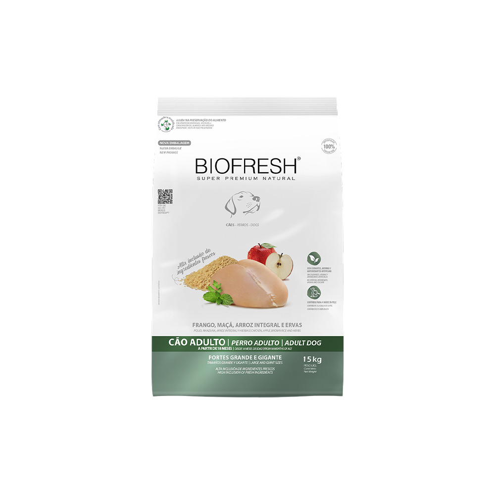 Ração Biofresh para Cães Adultos de Porte Grande e Gigante Sabor Frango 15 kg