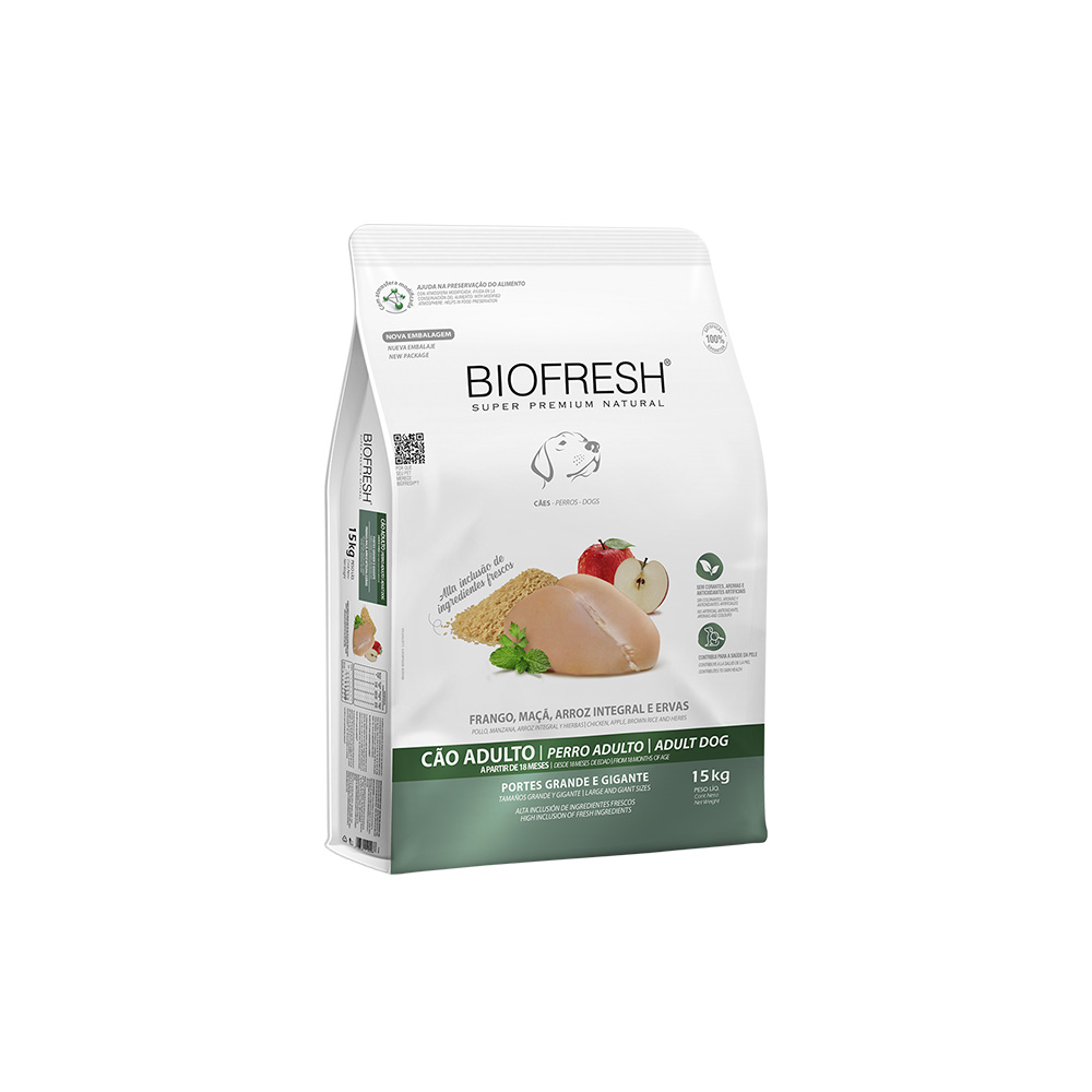 Ração Biofresh para Cães Adultos de Porte Grande e Gigante Sabor Frango 15 kg