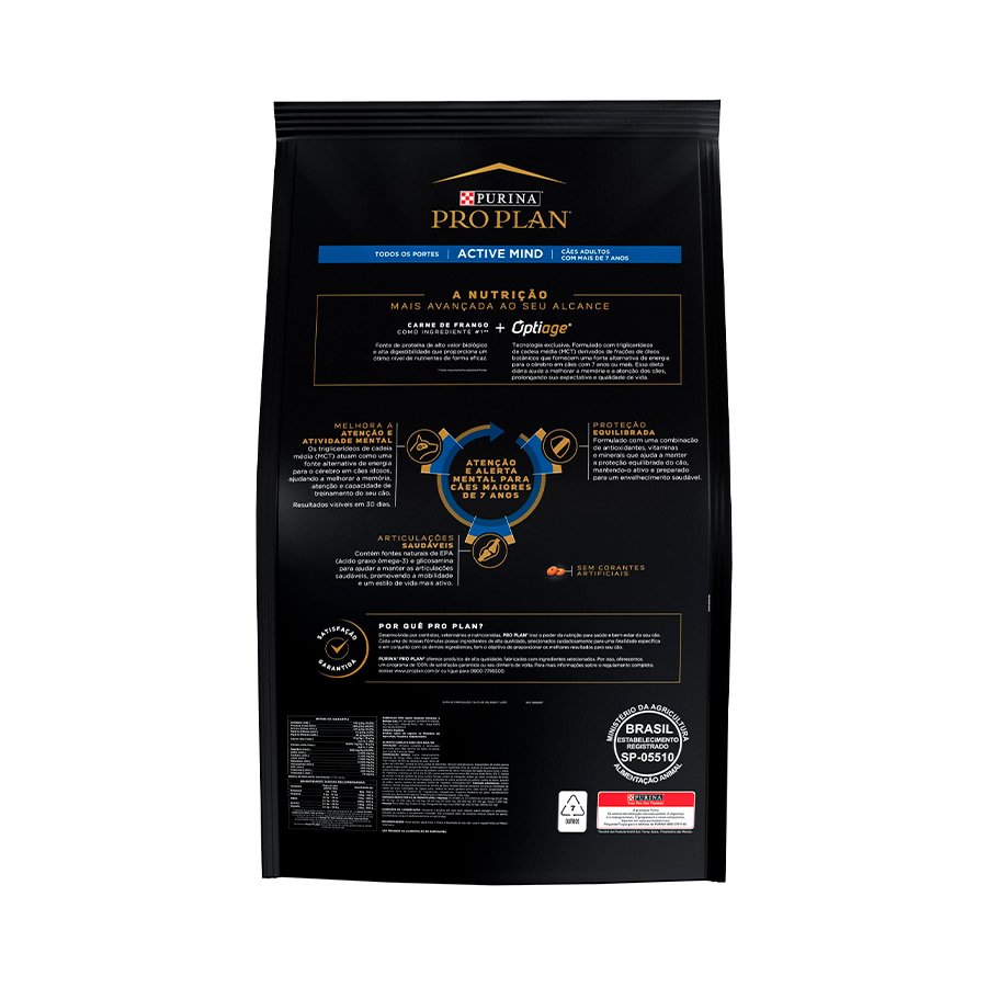 Ração Pro Plan Active Mind para Cães Adultos 7+ Sabor Frango