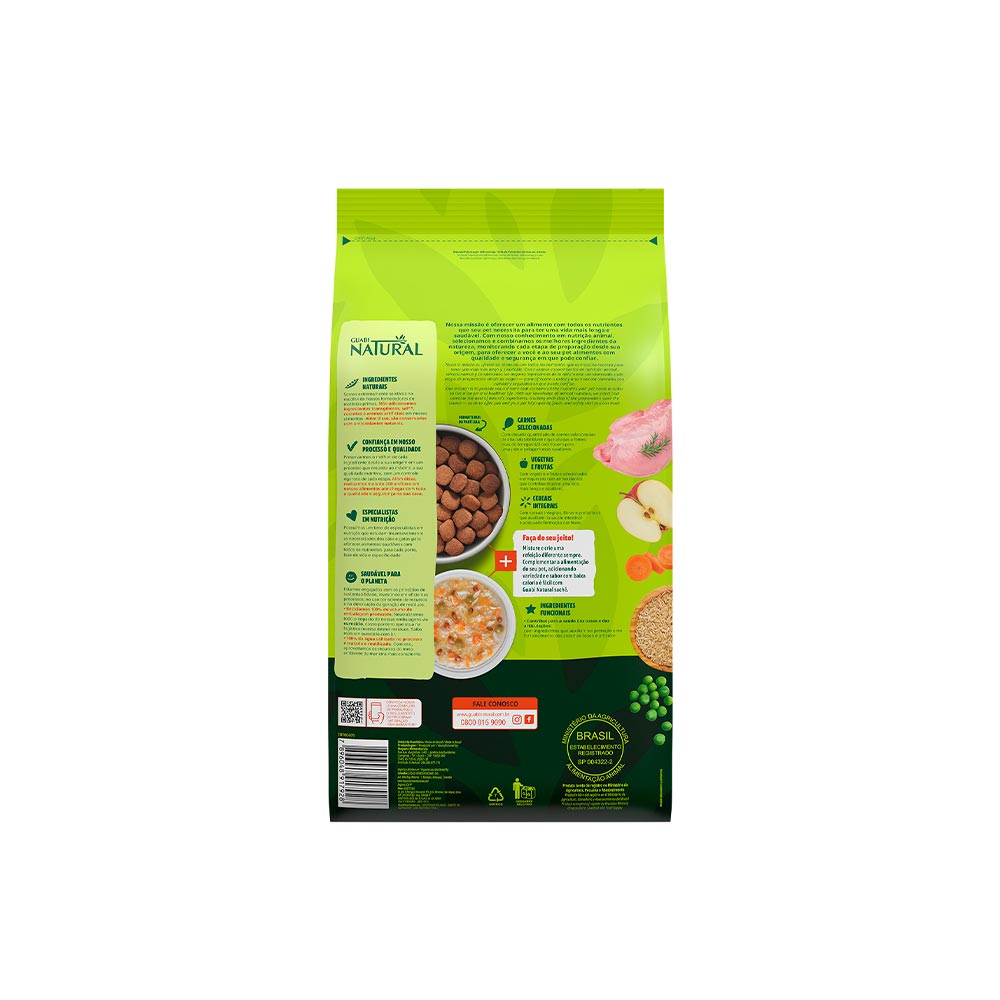 Ração Guabi Natural para Cães Adultos de Porte Grande e Gigante Sabor Frango e Arroz Integral