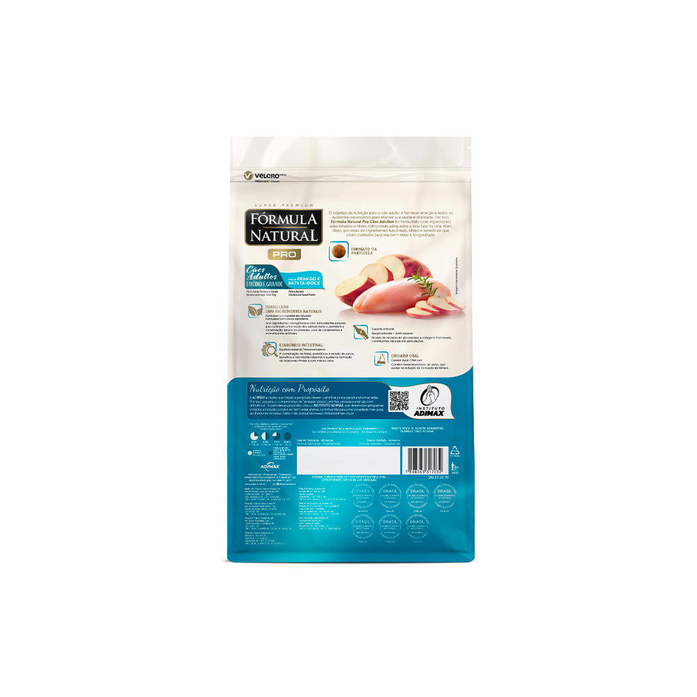 Ração Fórmula Natural Pró para Cães Adultos de Porte Médio e Grande Sabor Frango e Arroz Integral 15 kg