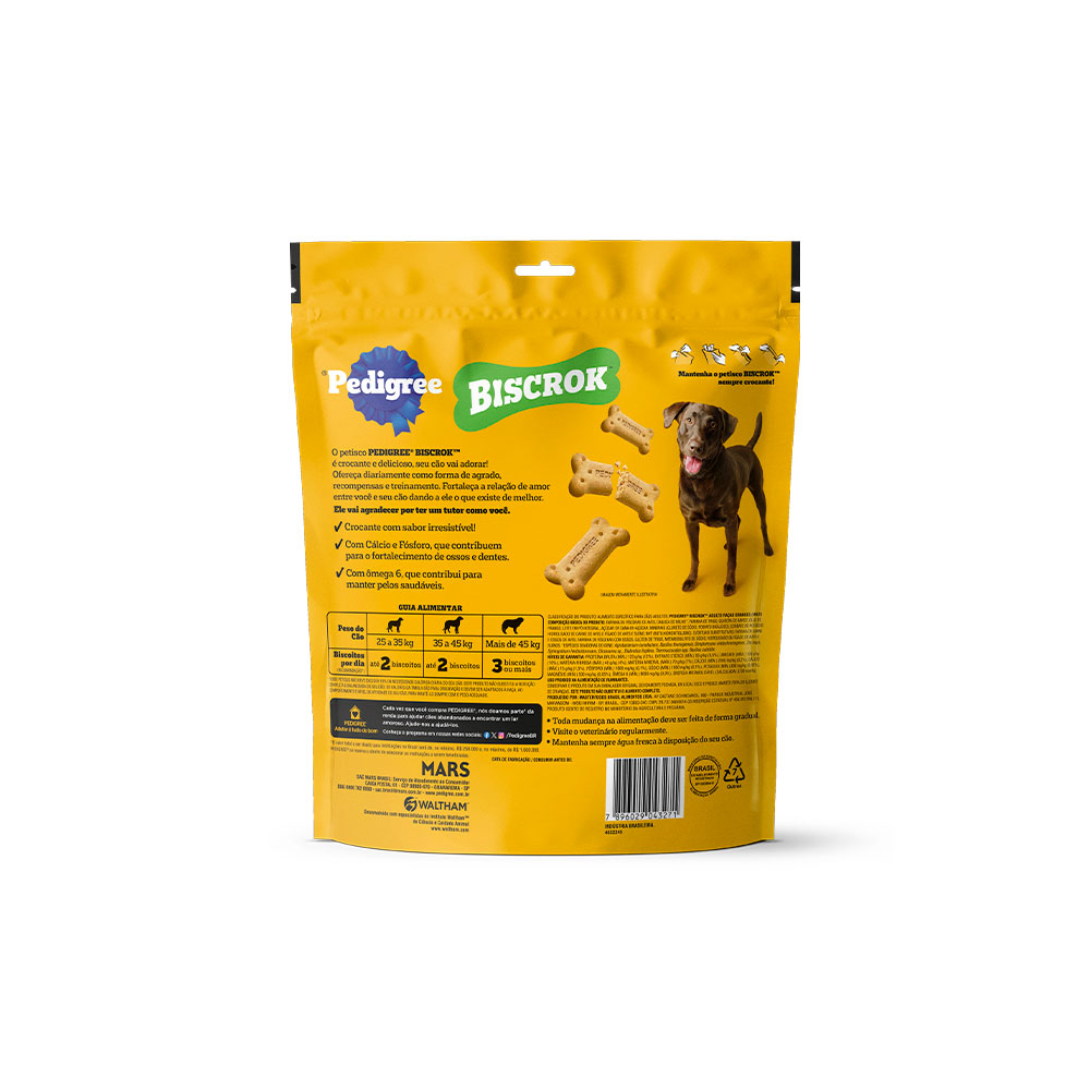 Biscoito Pedigree Biscrok Maxi para Cães Adultos de Raças Grandes