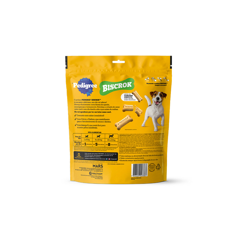 Biscoito Pedigree Biscrok Mini para Cães Adultos de Raças Pequenas