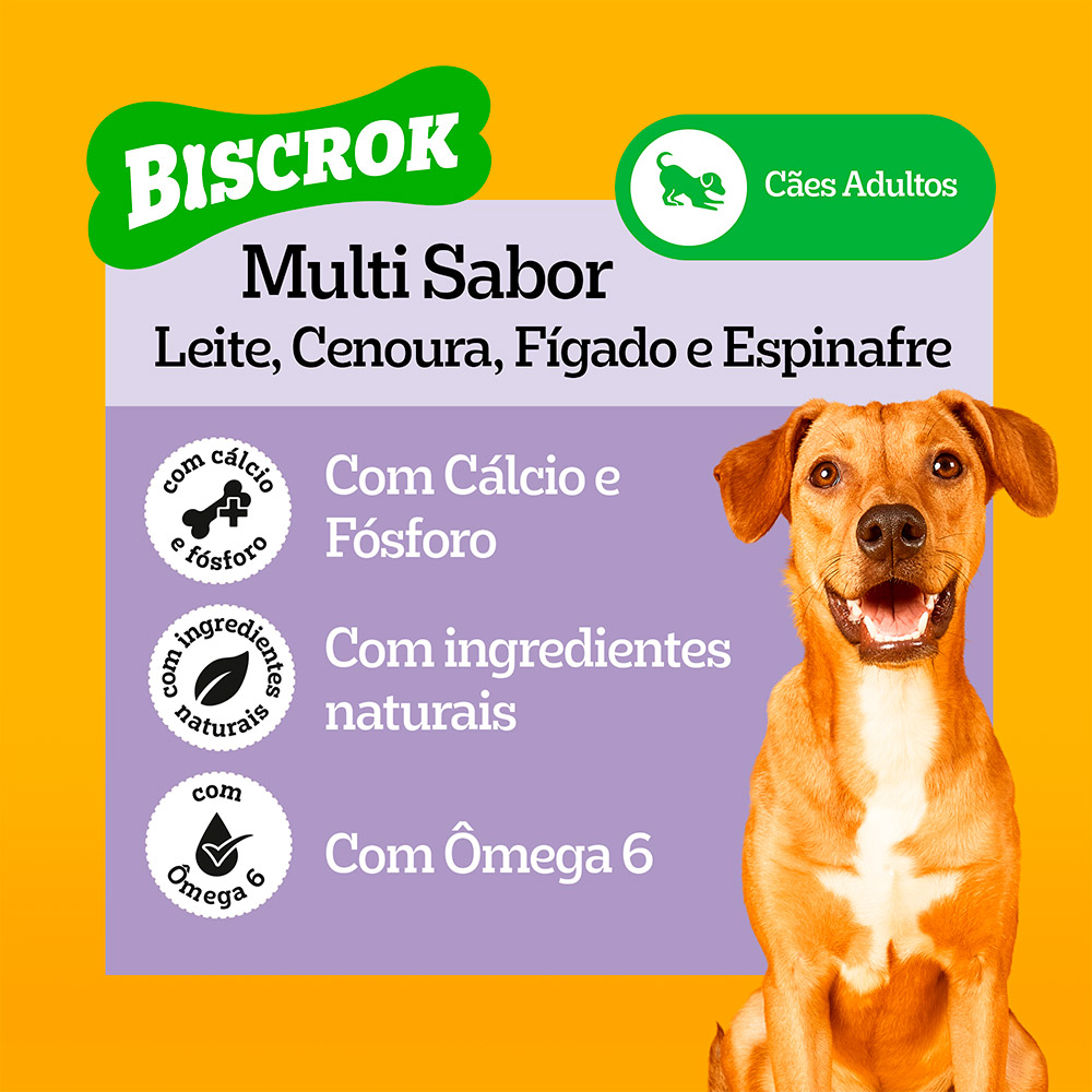 Biscoito Pedigree Biscrok Multi para Cães Adultos