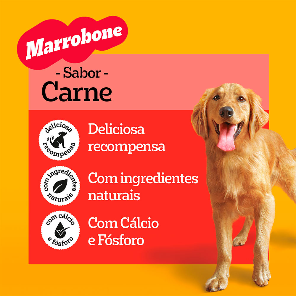 Biscoito Pedigree Biscrok Marrobone para Cães Adultos Sabor Carne