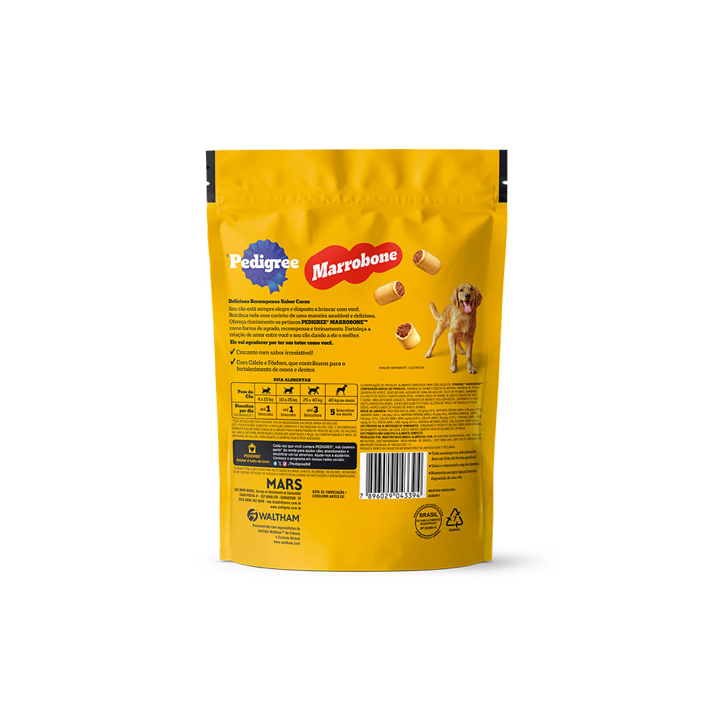 Biscoito Pedigree Biscrok Marrobone para Cães Adultos Sabor Carne
