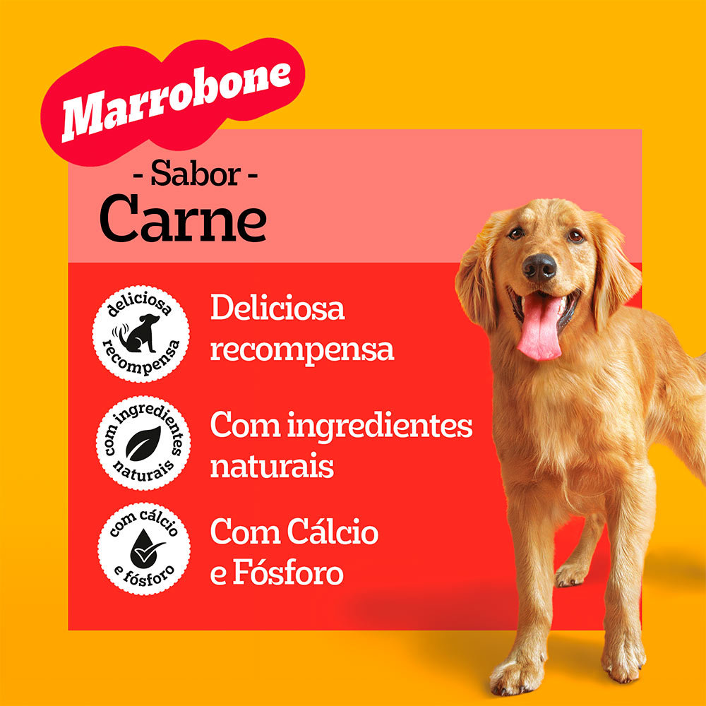 Biscoito Pedigree Biscrok Marrobone para Cães Adultos Sabor Carne