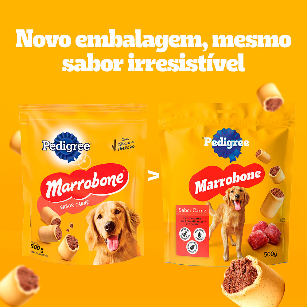 Biscoito Pedigree Biscrok Marrobone para Cães Adultos Sabor Carne