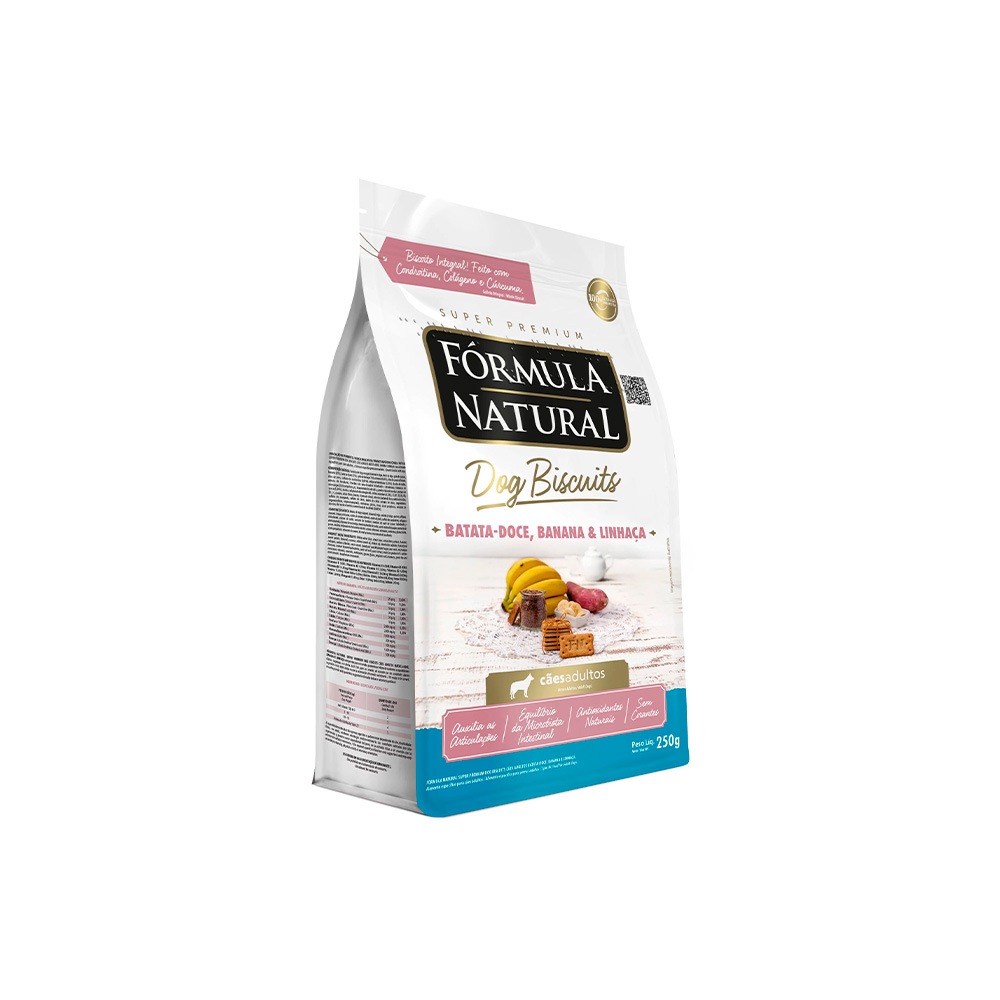Biscoitos Fórmula Natural Dog Biscuits para Cães de Adultos de Médio e Grande Porte Sabor Batata Doce 250g