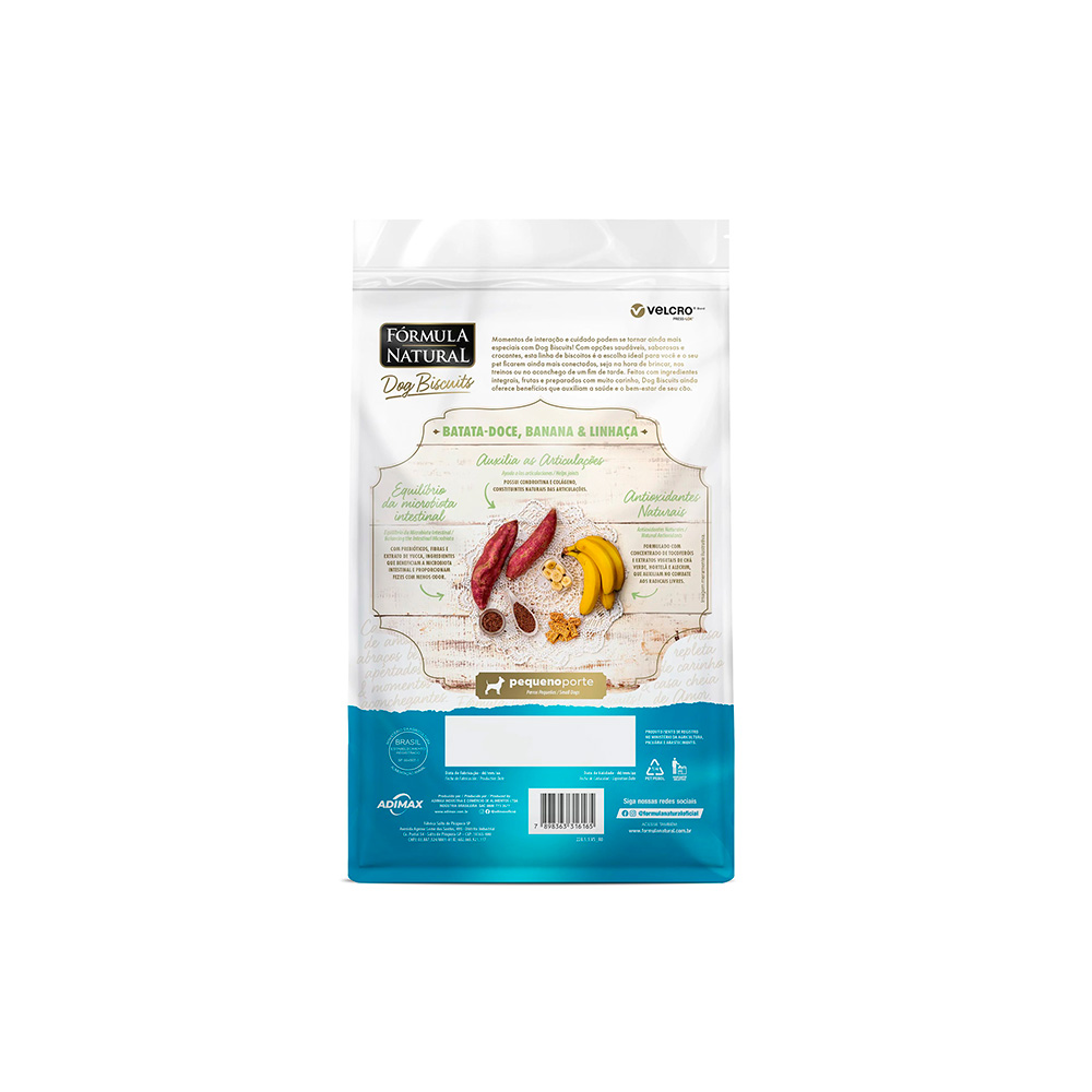 Biscoitos Fórmula Natural Dog Biscuits para Cães de Adultos de Mini e Pequeno Porte Sabor Batata Doce 250g
