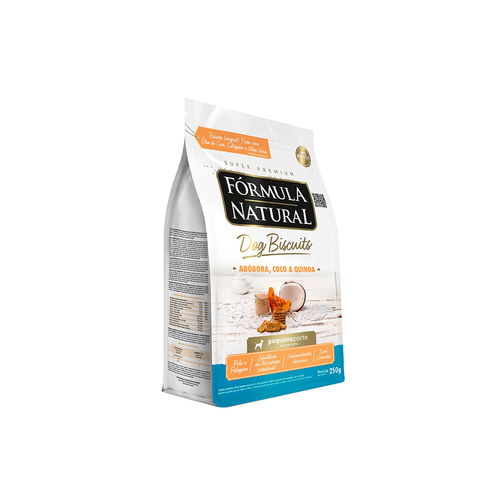 Biscoitos Fórmula Natural Dog Biscuits para Cães de Adultos de Mini e Pequeno Porte Sabor Abóbora 250g
