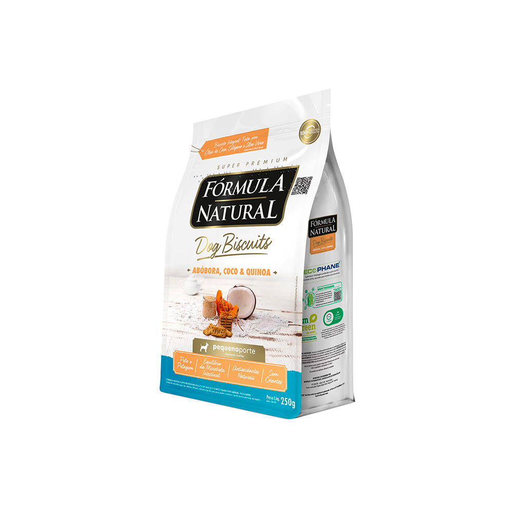 Biscoitos Fórmula Natural Dog Biscuits para Cães de Adultos de Mini e Pequeno Porte Sabor Abóbora 250g