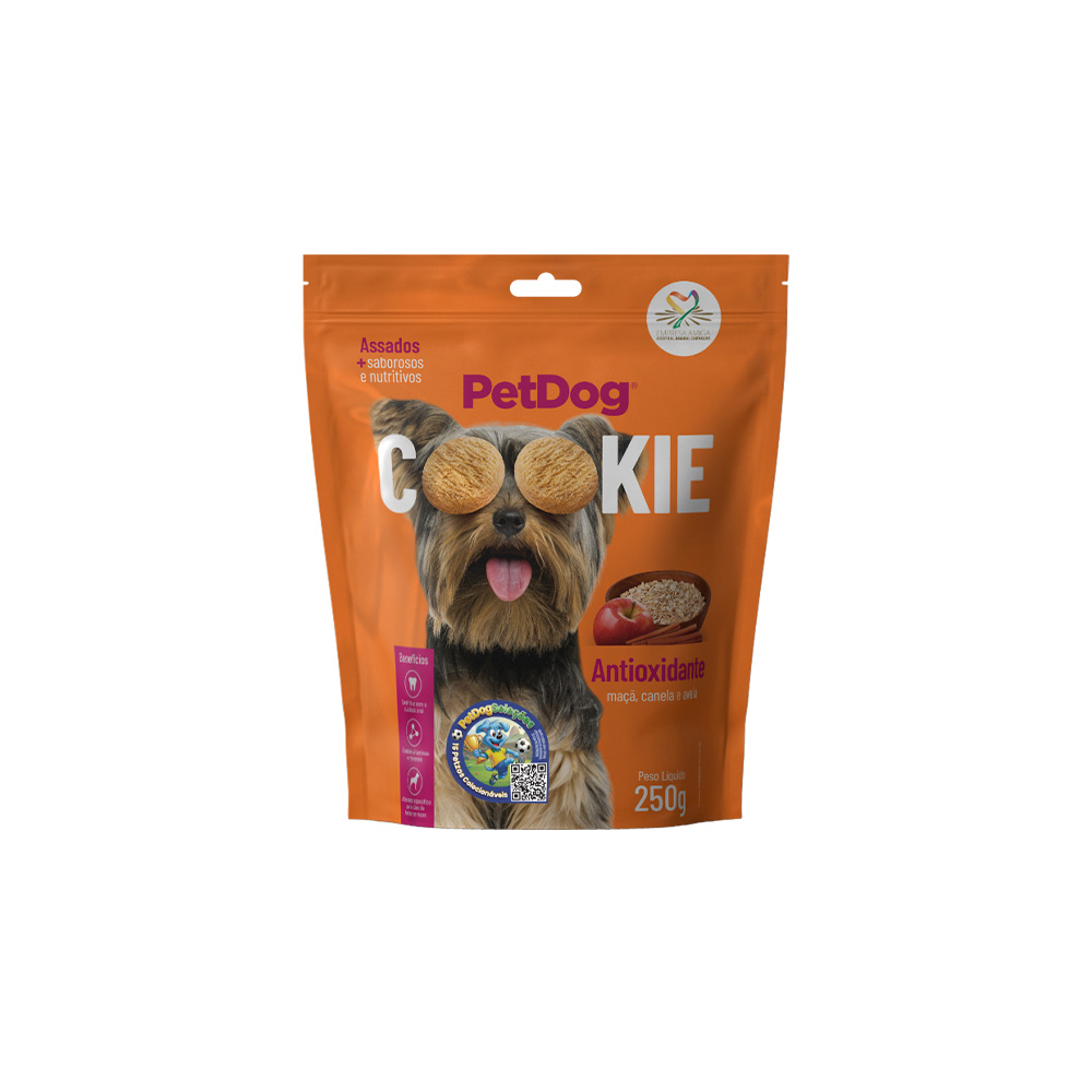 Biscoito Pet Dog Cookie para Cães Sabor Maçã com Canela - 250g