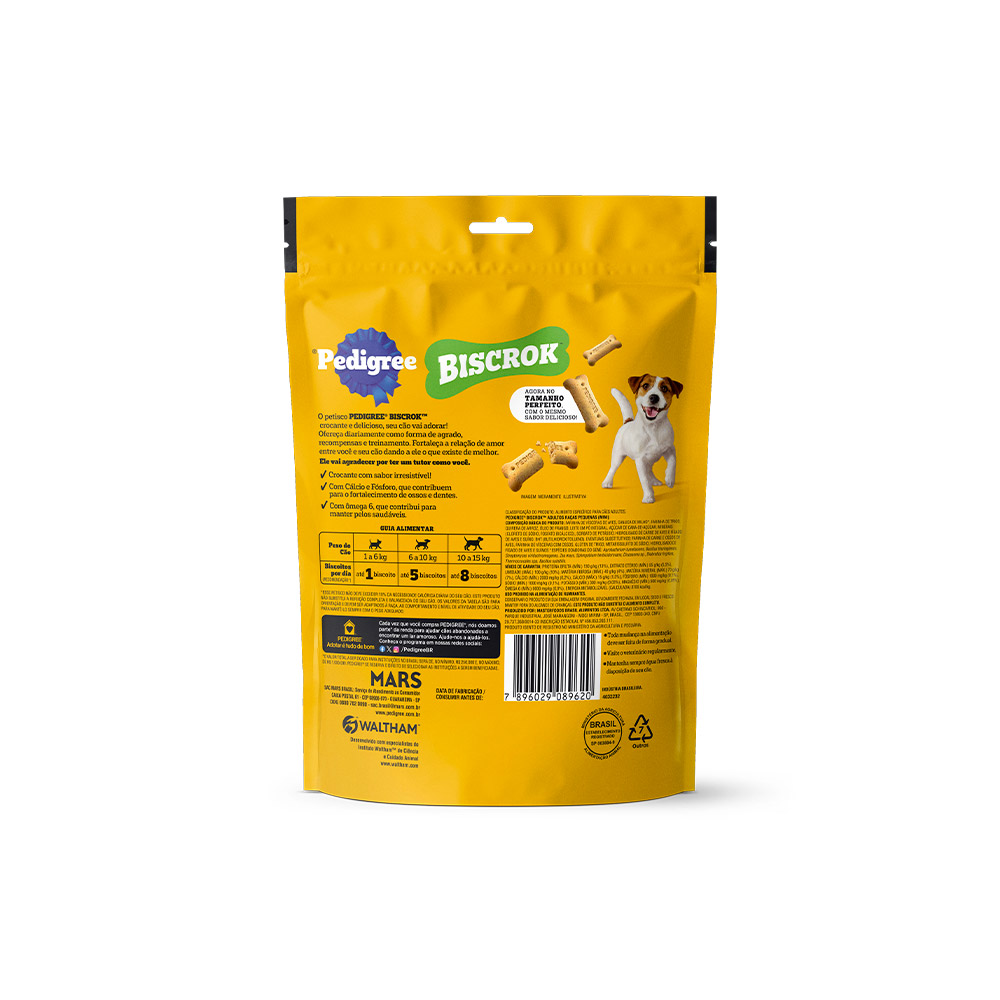 Biscoito Pedigree Biscrok Mini para Cães Adultos de Raças Pequenas