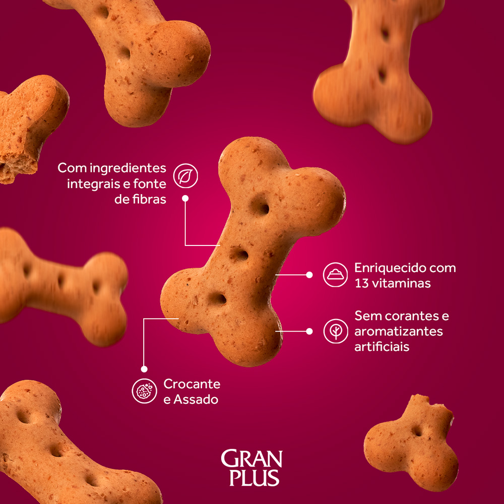 Biscoito GranPlus Sabor Carne para Cães Adultos 300 g