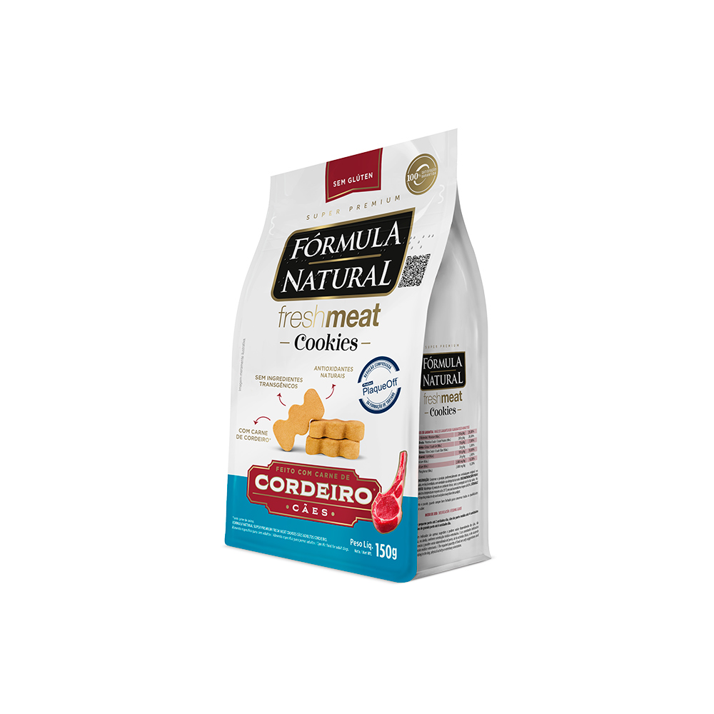 Biscoito Fórmula Natural Fresh Meat Cookie para Cães Adultos Sabor Cordeiro 150 g