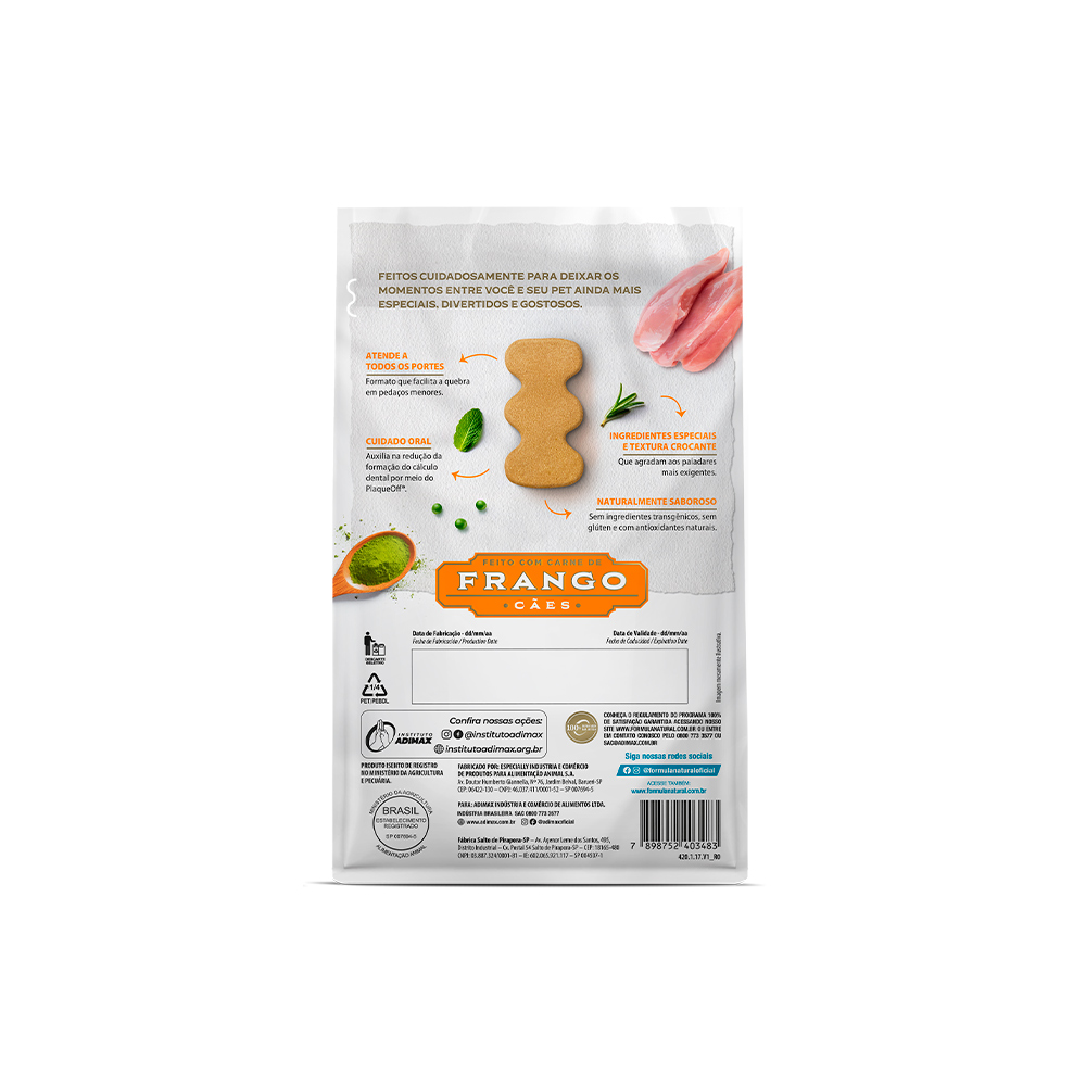 Biscoito Fórmula Natural Cookie para Cães Adultos Sabor Frango 150 g