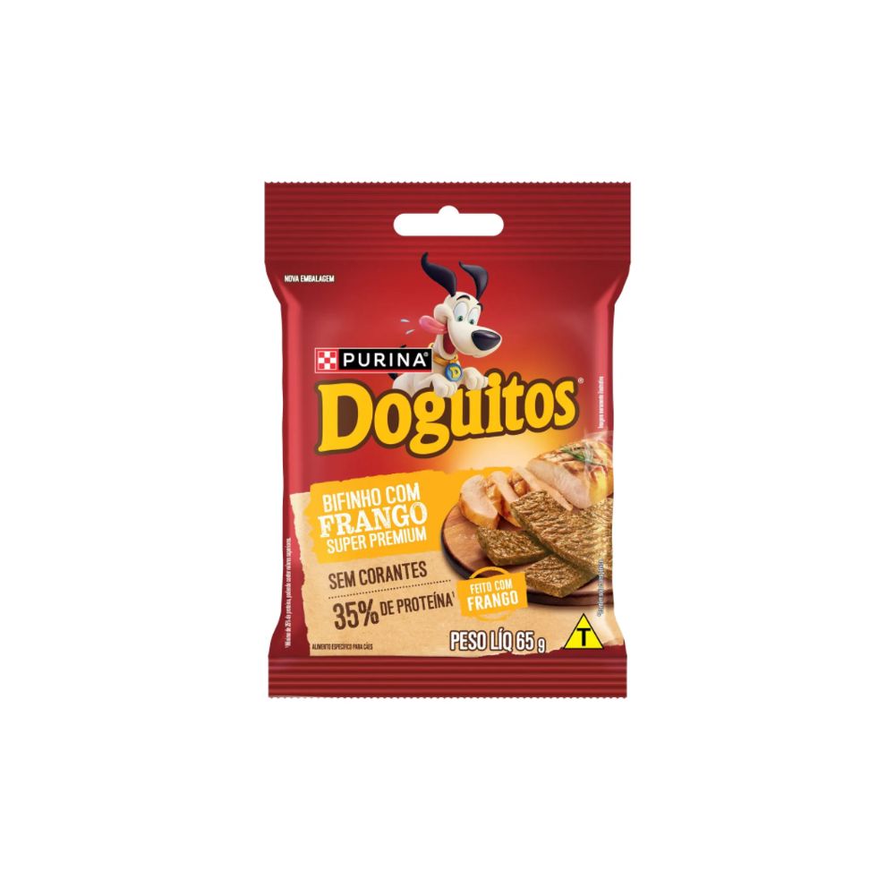 Petisco Doguitos Rodízio para Cães Adultos e Filhotes Sabor Frango - 65g