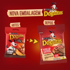 Petisco Doguitos Rodízio para Cães Adultos e Filhotes Sabor Carne - 65g