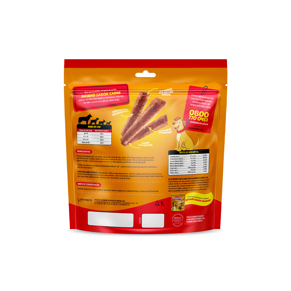 Snack Petisquinho Para Cães Palito Fino Sabor Carne