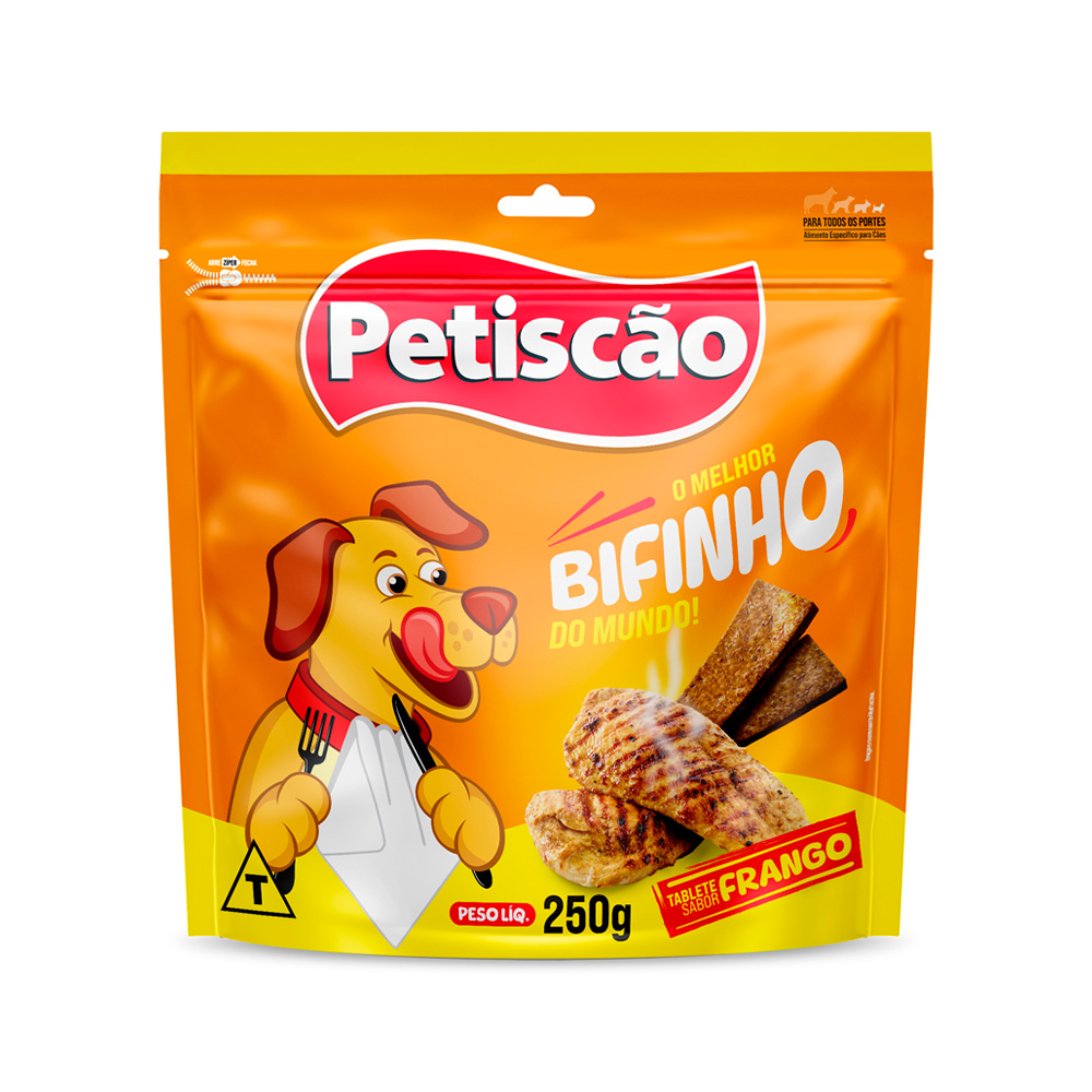 Snack Petisquinho Para Cães Bifinho Sabor Frango