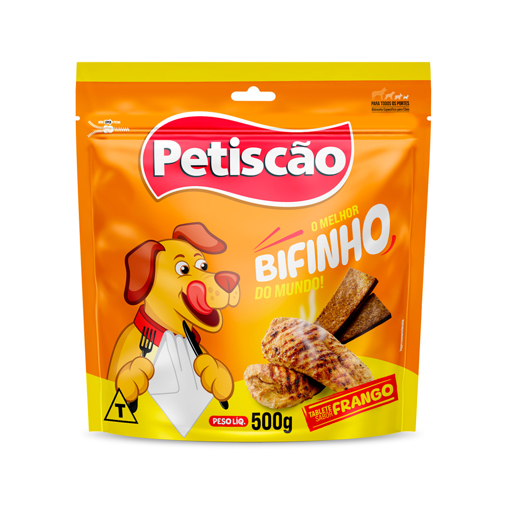 Snack Petisquinho Para Cães Bifinho Sabor Frango
