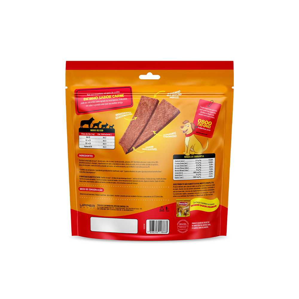 Snack Petisquinho Para Cães Bifinho Sabor Carne - 1kg