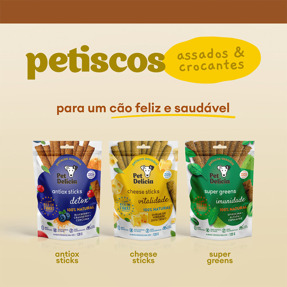 Petisco Natural Pet Delícia Super Greens Imunidade Alfafa, Espirulina e Espinafre para Cães 120 g