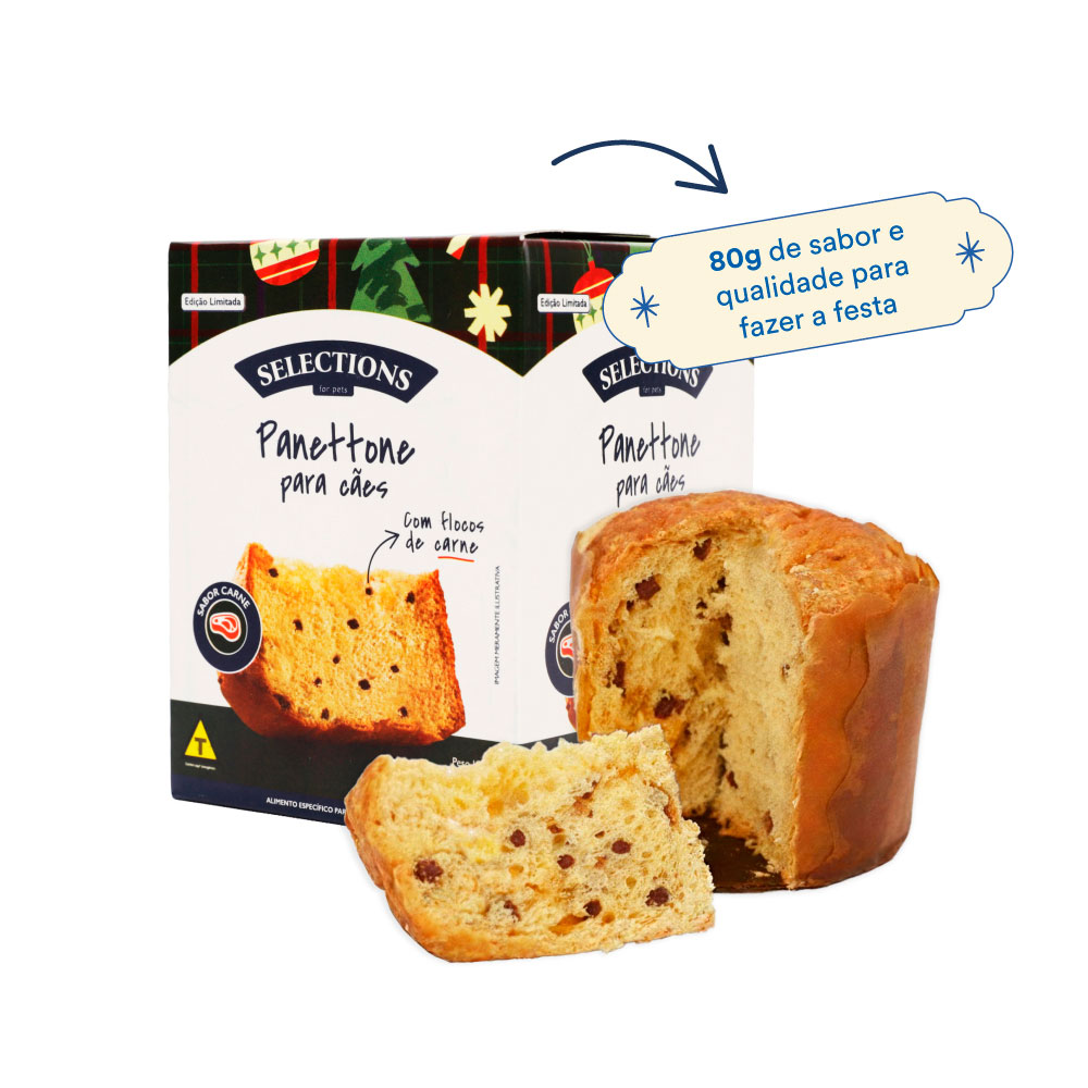 Panettone Selections For Pets com Flocos de Carne 80 g
