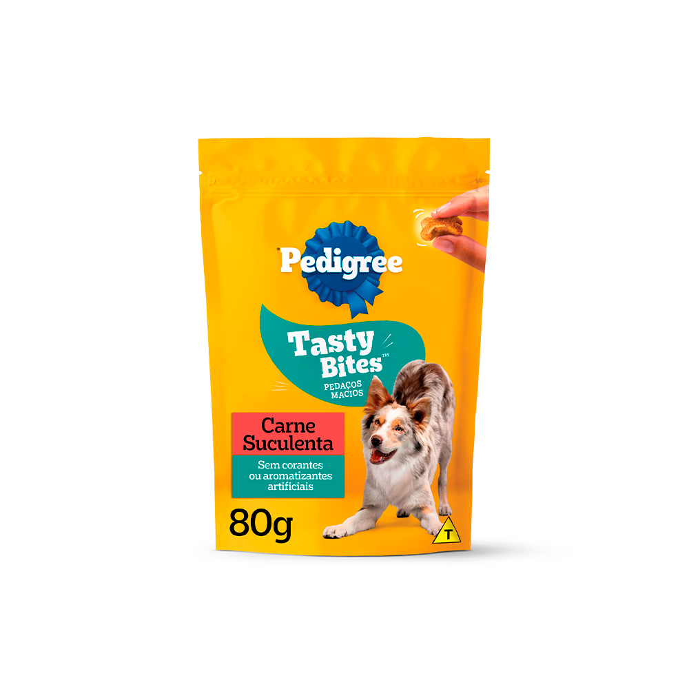Petisco Pedigree Tasty Bites para Cães Adultos Sabor Carne Suculenta