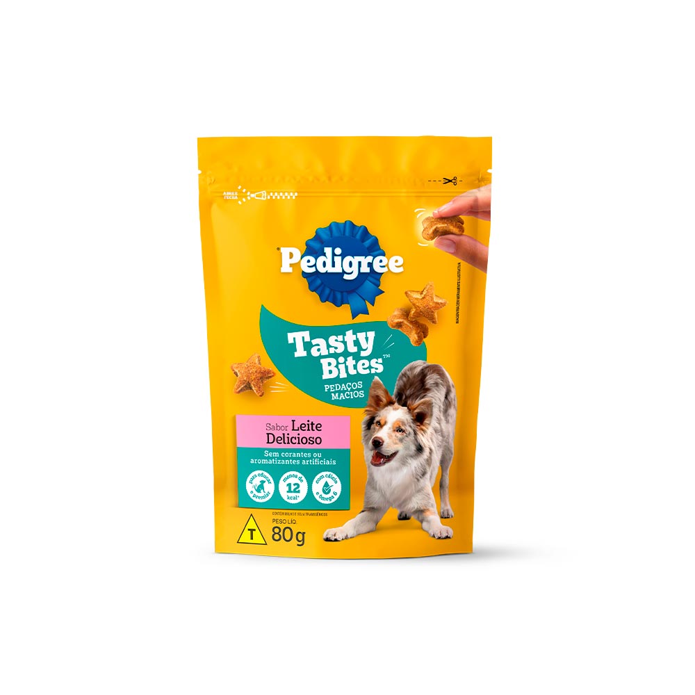 Snack Pedigree Tasty Bites Leite para Cães 80g