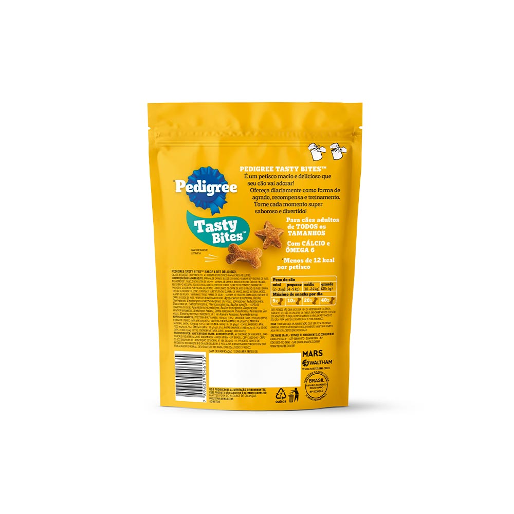 Snack Pedigree Tasty Bites Leite para Cães 80g
