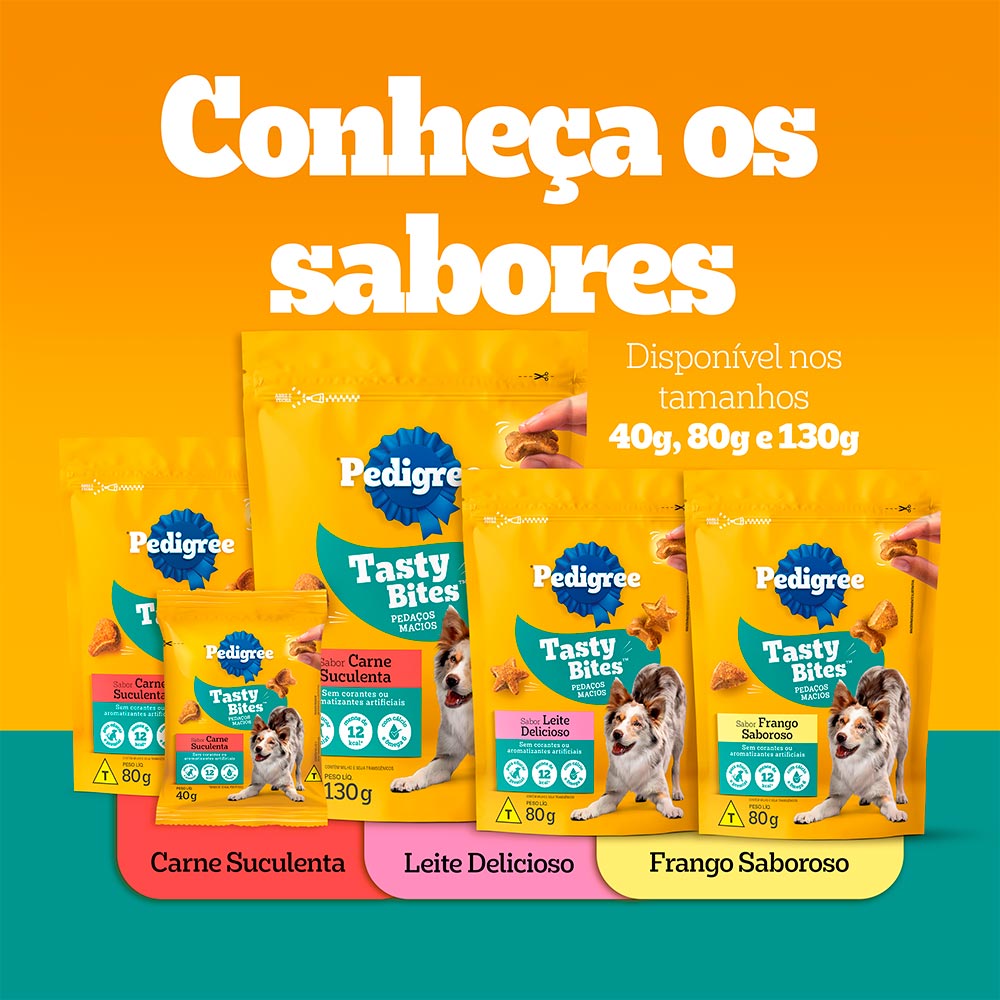 Snack Pedigree Tasty Bites Leite para Cães 80g
