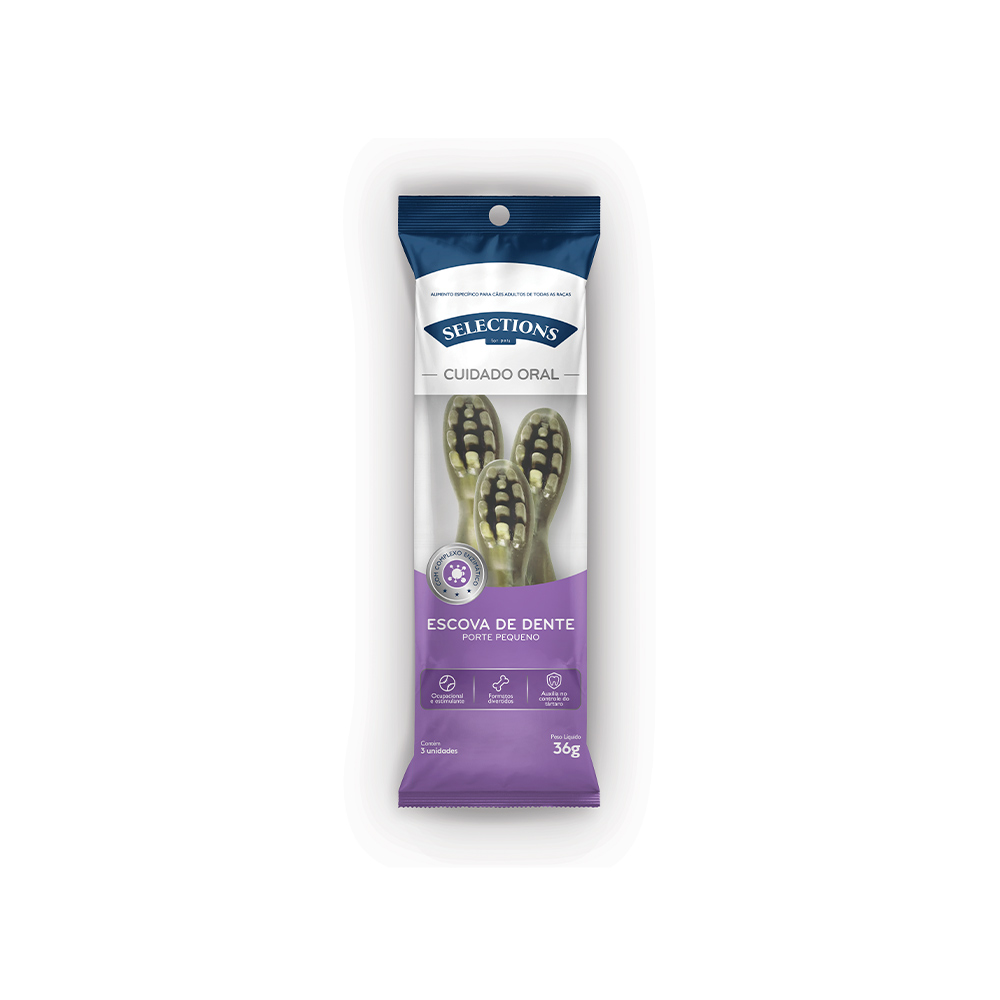 Petisco Selections For Pets Cuidado Oral Escova Pequena para Cães 36g