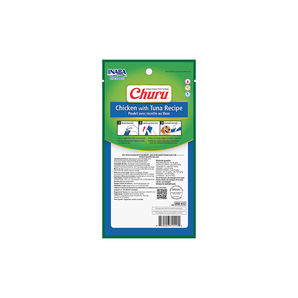 Purê Churu Dog Sabor Atum para Cães 56 g