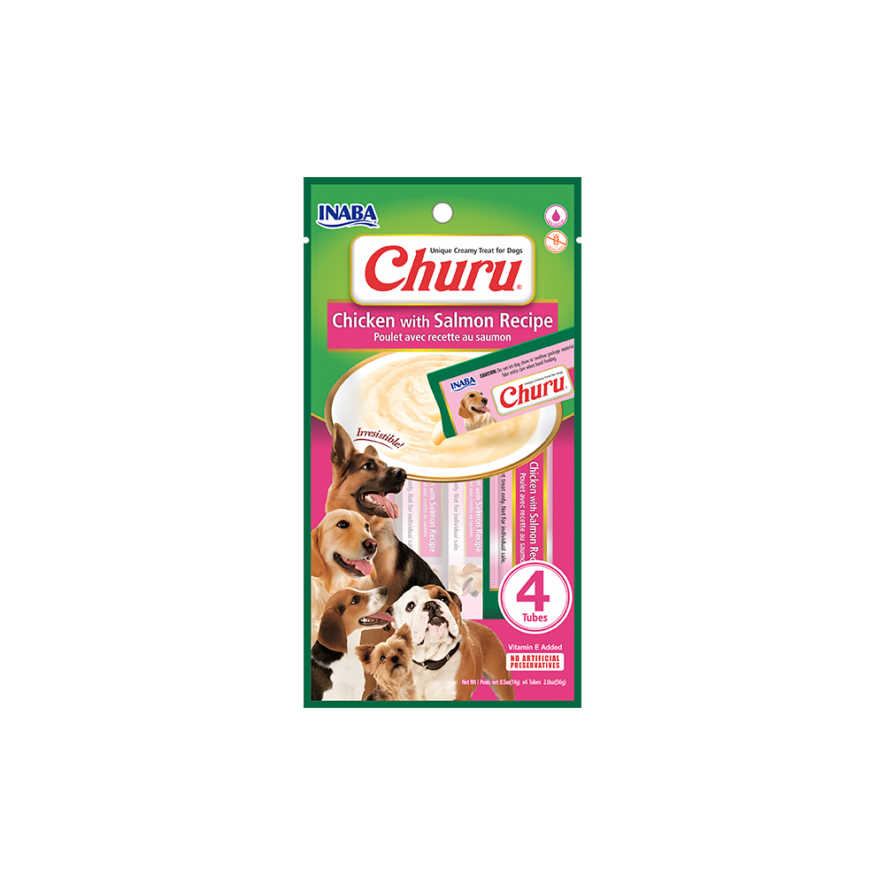 Purê Churu Dog Sabor Frango com Salmão para Cães 56 g