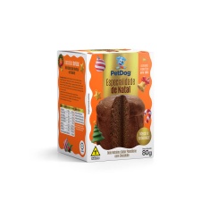 Bolo Natalino Pet Dog Sabor Chocolate para Cães 80 g