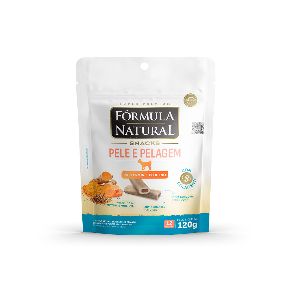 Snack Fórmula Natural Pele e Pelagem Pequeno para Cães 120g