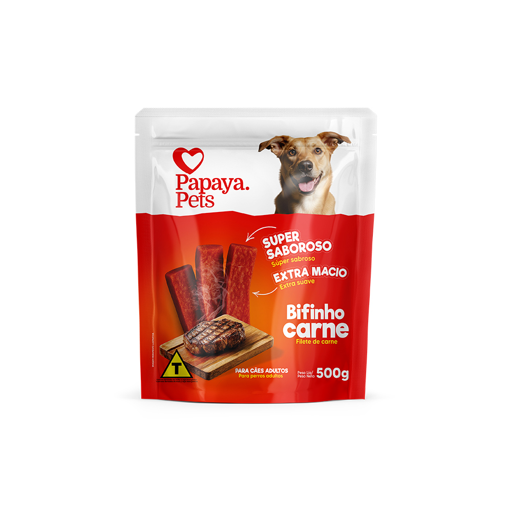 Bifinho Papaya Sabor Carne para Cães