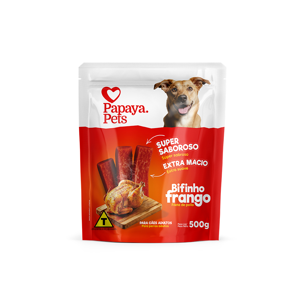 Bifinho Papaya Sabor Frango para Cães