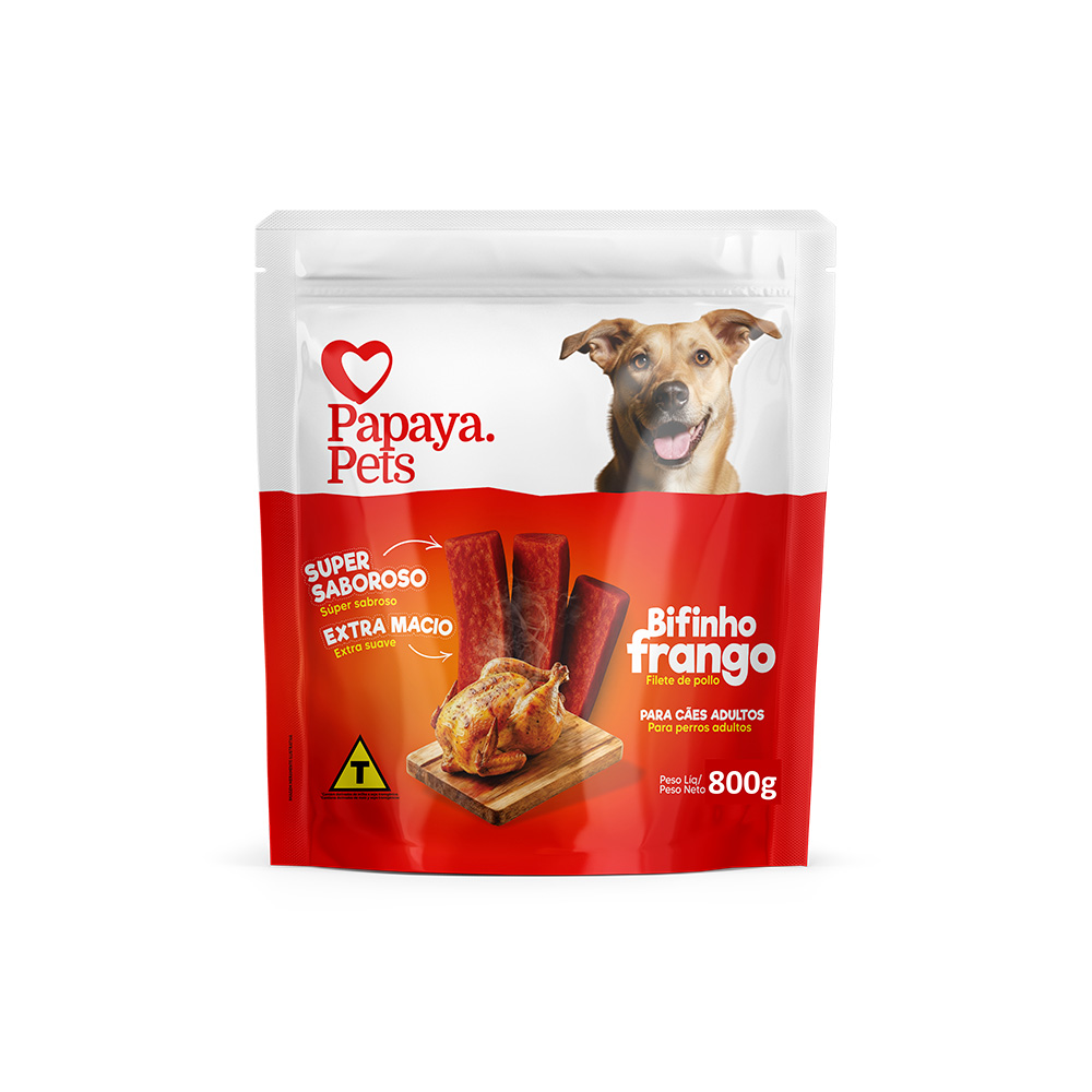 Bifinho Papaya Sabor Frango para Cães
